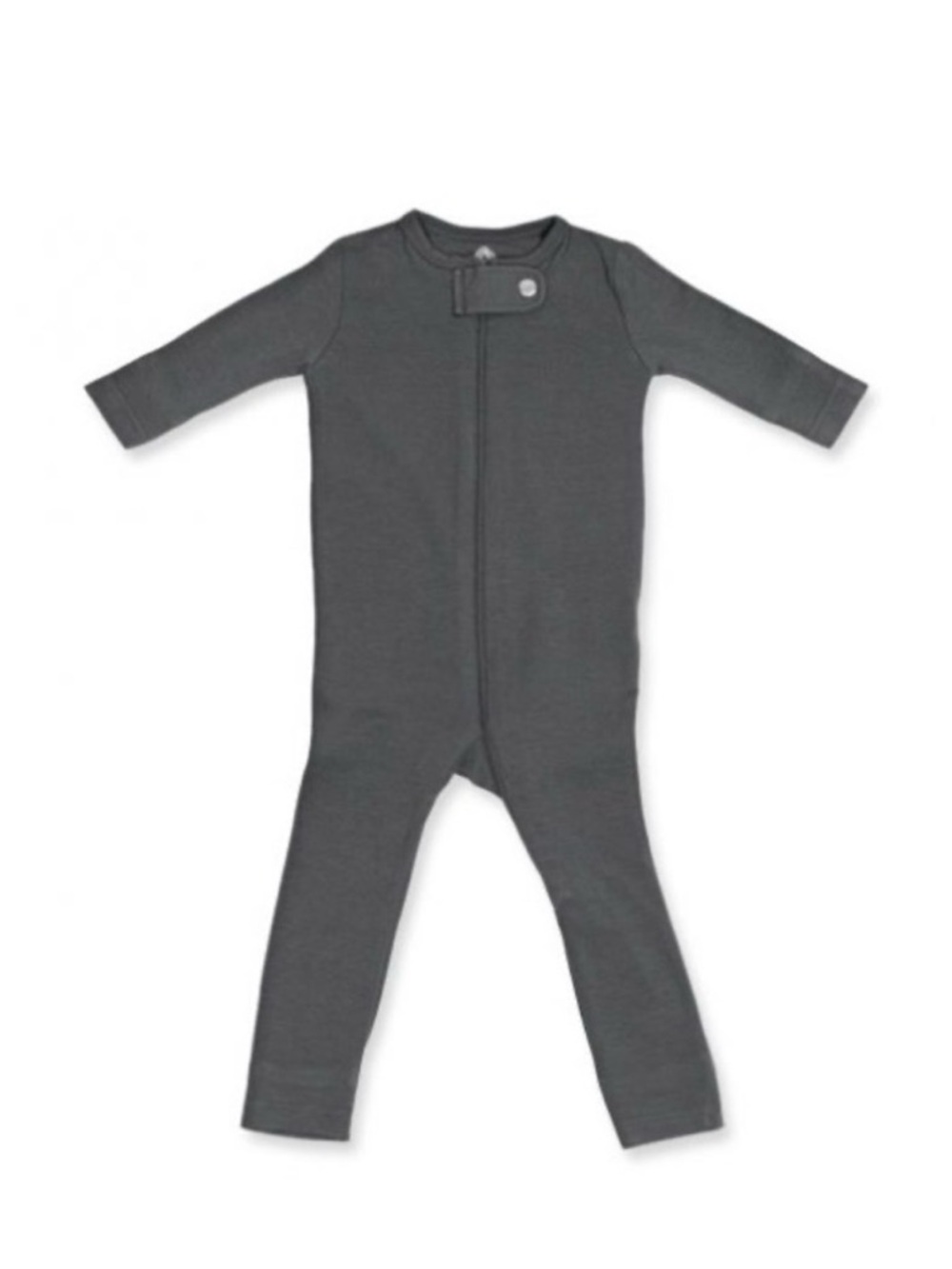 Cozy Long-Sleeve Baby Zip Footie in Charcoal